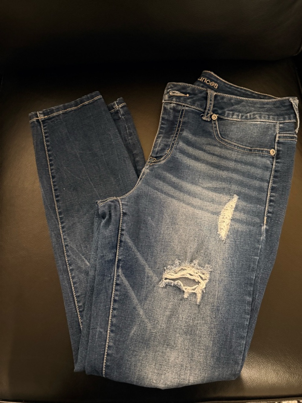 Maurice’s Women’s Distressed Blue Skinny Jeans